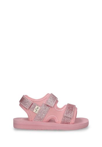 Glittered Rubber Sandals W/straps