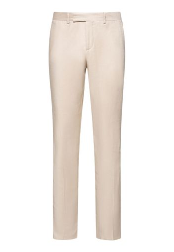 Pantaloni Dritti In Misto Lino