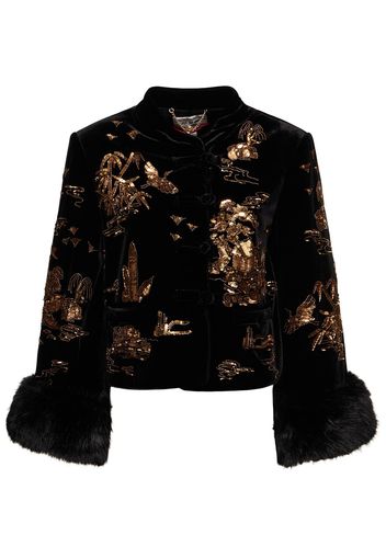 Embroidered Velvet Jacket