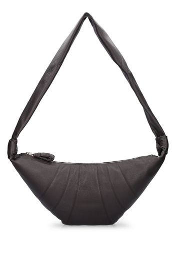 Borsa Media Croissant In Pelle Martellata