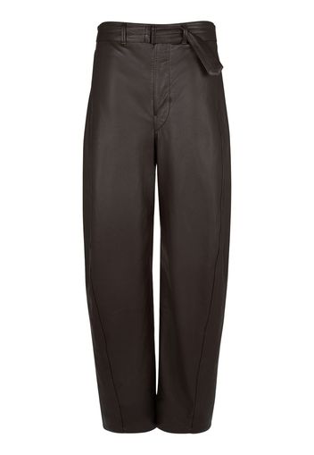 Pantaloni In Pelle Con Cintura