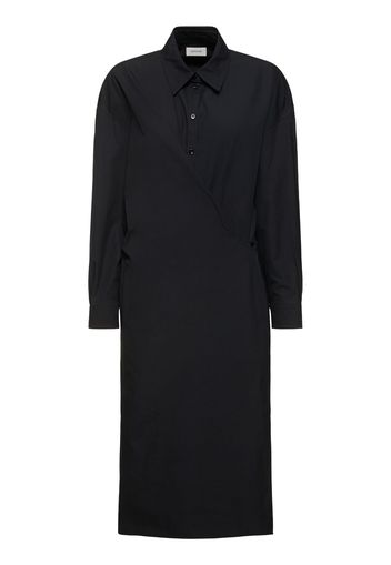 Heavy Poplin Twisted Midi Shirt Dress