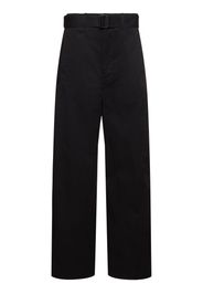 Belted Cotton Twisted Pants