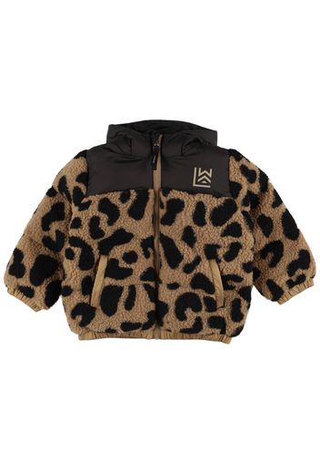 Giacca Imbottita In Poly Riciclato Stampa Leopard