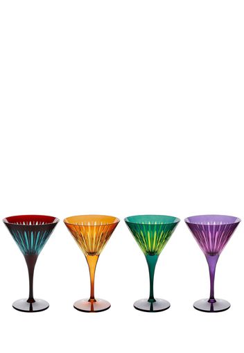 Set Of 4 Prism Martini Glasses