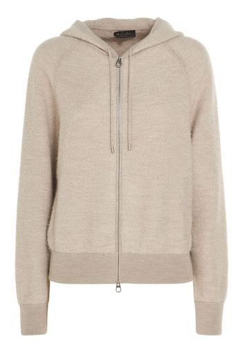 Fuji Cashmere & Silk Knit Hooded Bomber