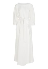 Mina Solaire 3/4 Sleeve Linen Midi Dress