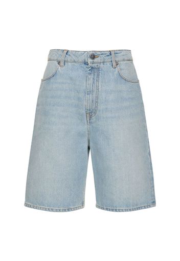 Shorts Isu In Denim Di Cotone