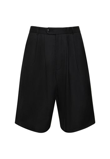 Wide Wool Shorts