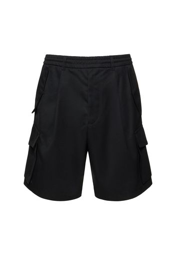 Shorts Cargo In Gabardina Di Cotone