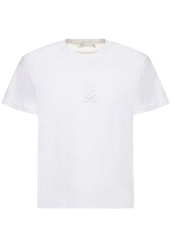 T-shirt In Cotone Con Logo Di Cristalli