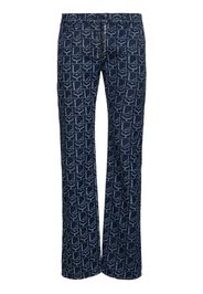 Jeans Dritti In Denim Di Cotone Monogram