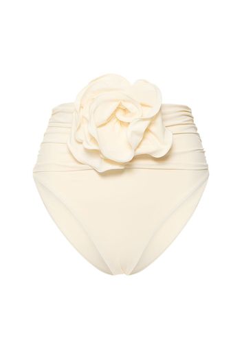 Slip Bikini Vita Alta Con Fiore