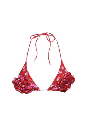 Top Bikini A Triangolo Stampato