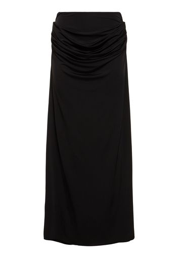 Draped Viscose Blend Long Skirt