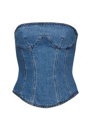 Top Corsetto In Denim Di Cotone