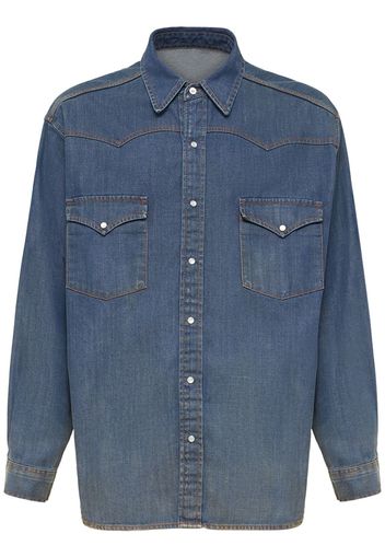 Camicia In Denim E Twill Di Cotone