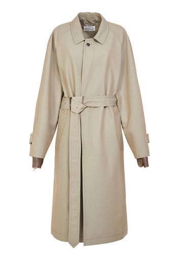 Trench In Twill Di Cotone / Cintura