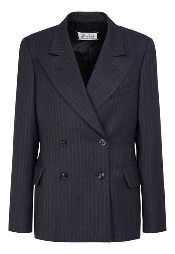 Blazer Doppiopetto In Lana Gessata