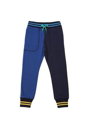 Pantaloni In Felpa Di Cotone Bicolor
