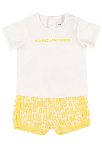 T-shirt In Jersey Di Cotone E Shorts In Felpa