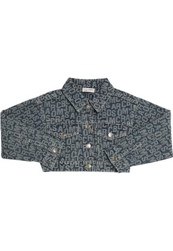 Giacca Cropped In Denim Di Cotone Jacquard