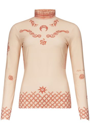 Top Second Skin Henna Stampato