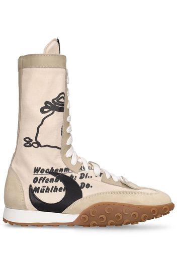 Sneakers High Top In Pelle Rigenerata