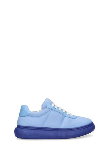 Sneakers In Pelle E Cotone