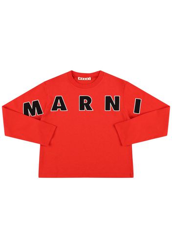 T-shirt Maniche Lunghe In Cotone Con Logo