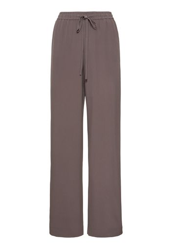 Silk Elastic Waist Wide Pants