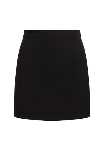 Stretch Wool Crepe Mini Skirt