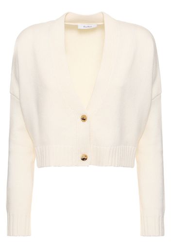 Cardigan Cropped Sabbia In Lana E Cashmere