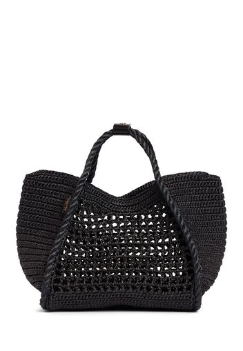 Borsa Piccola Basket Marine Effetto Rafia