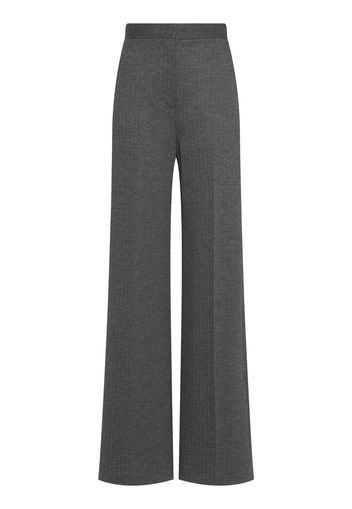 Angora Wool Blend Jacquard Wide Pants