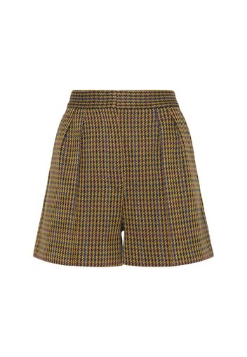 Patroni Wool Blend Houndstooth Shorts