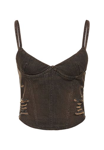 Top Corsetto Kiko In Denim Di Cotone