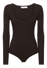 Scoop Neck Wool Blend Knit Bodysuit