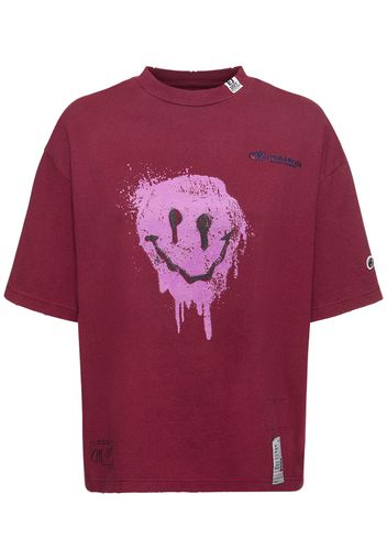 T-shirt Smiley Face In Cotone Con Stampa