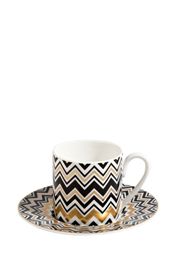 Set 2 Pezzi Espresso Zig Zag Gold