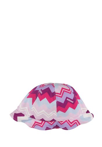 Cappello In Jersey Di Cotone Stampato