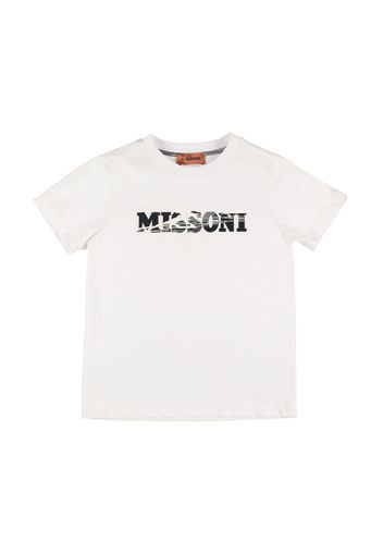 T-shirt In Jersey Di Cotone Con Ricamo