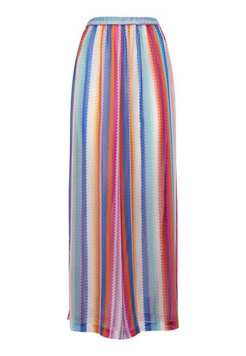 Pantaloni Larghi In Cotone E Seta Chevron