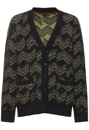 Cardigan In Maglia Di Cotone Jacquard