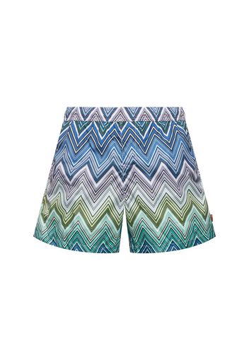 Shorts Mare In Techno Con Zigzag