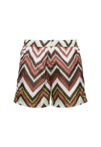 Zig-zag Nylon Swim Shorts