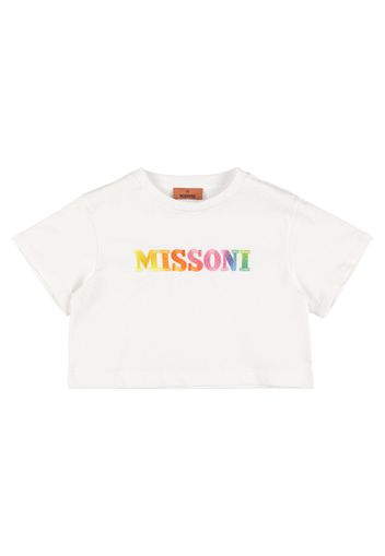 T-shirt In Jersey Di Cotone Con Logo