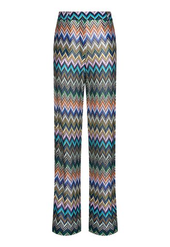 Pantaloni Larghi In Lurex Chevron