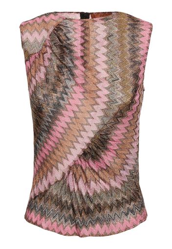 Top Senza Maniche In Lurex Chevron