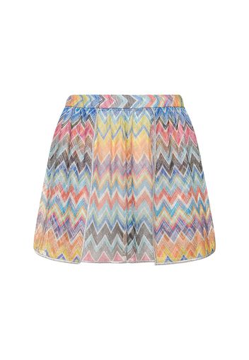 Shorts In Lurex Chevron Zigzag Elasticizzato